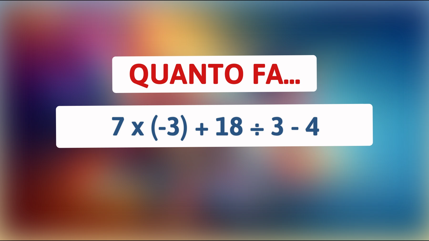 \"Sfida la tua intelligenza: Riesci a risolvere questo indovinello matematico che confonde tutti?\""